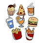 Эмалированные булавки на тему еды, Значок из черного сплава для рюкзака для одежды, напиток/гамбургер/мороженое