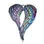 Alloy Big Pendants, Cadmium Free & Nickel Free & Lead Free, Heart with Wing