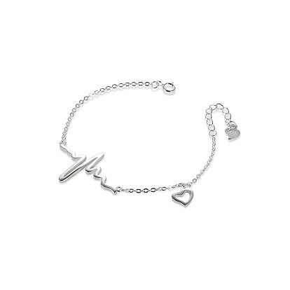 Shegrace 925 браслет из стерлингового серебра с сердцебиением (случайный стиль удлинителей цепи)