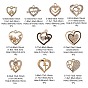 10Pcs 10 Style Alloy Pendants, with Crystal Rhinestone and ABS Plastic Imitation Pearl, Heart & Crown & Rabbit & Arrow Charms