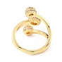 Латунные кольца из манжеты с прозрачным цирконием, открытые кольца, круглые, реальный 18 k позолоченный