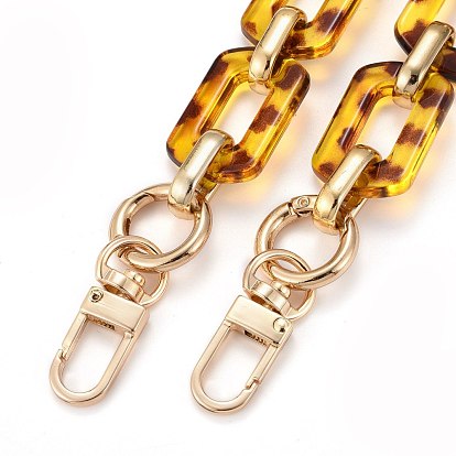 Transparent Acrylic and CCB Plastic Chains Bag Handles, with Alloy Spring Gate Ring & Swivel Clasps, for Bag Straps Replacement Accessories