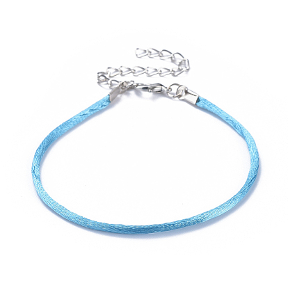 Nylon bracelets de cordon, avec pinces à homard en alliage de zinc et chaînes d'extension en fer