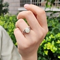 Овальное кольцо на палец из синтетического светящегося камня, светящиеся в темноте украшения из сплава для женщин