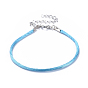 Nylon Cord Bracelets, with Zinc Alloy Lobster Claw Clasps and Iron Extender Chains