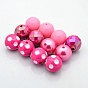 Round Chunky Bubblegum Acrylic Beads, Imitation Pearl & AB Color & Opaque Style, 20mm, Hole: 2.5mm, 4pcs/set