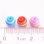 Multicolore perles de résine ronde bordée, ronde, 8mm, Trou: 2mm