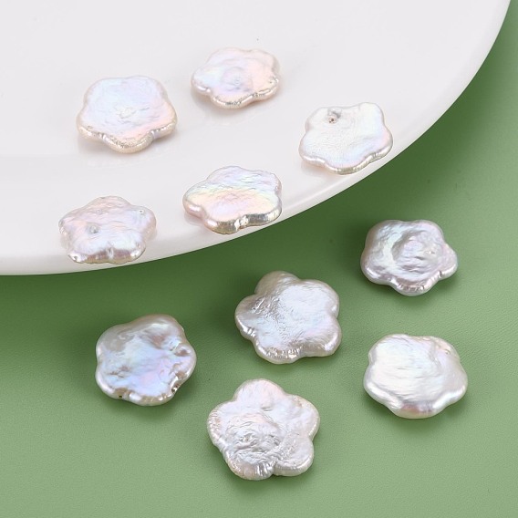 Perlas de perlas naturales keshi, perla cultivada de agua dulce, sin agujero / sin perforar, flor