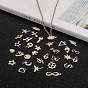 304 Stainless Steel Charms Mixed Shapes Pendants, 7~13x6~12x1mm, Hole: 1~3x5mm