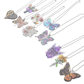 Colorful Butterfly Faith Jesus Cross Acrylic Pendant Decoration, for Car Rear View Mirror Hanging Ornament