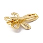 Ensemble de pinces à cheveux alligator en fer doré, avec strass en cristal et émail, fleur & bowknot & lettre x
