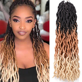 Tresses au crochet bouclées faux locs - 18 pouces, 24 brins, 100g extensions de cheveux synthétiques