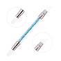 Double Head Silicone Nail Art Sculpture Pen Brushes(Head Shape Random Delivery), Soft Silicone Carving Craft Polish, Dotting Tools, Resin Rhinestone & Plastic Handle