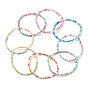 8 piezas 8 conjunto de pulseras elásticas con cuentas de semillas de vidrio de color