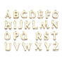 Brass Charms, Nickel Free, Alphabet, Real 18K Gold Plated