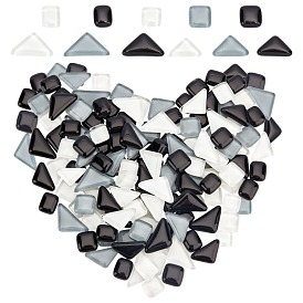 Gorgecraft Transparent Glass Cabochons, Mosaic Tiles, for Home Decoration or DIY Crafts, Square & Triangle