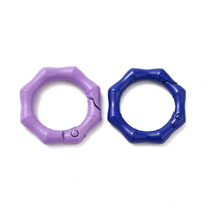 Spray Painted Alloy Spring Gate Ring, Octagon
