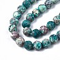 Natural Chrysocolla Beads Strands, Round, Faceted, Dyed
