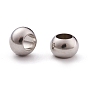 304 perles de rondelle en acier inoxydable, Perles avec un grand trou   , 8x6mm, Trou: 4mm