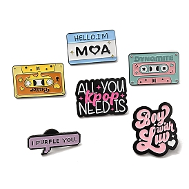 Radio/Word Alloy Enamel Pin Brooch, for Backpack Clothes