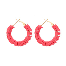 Colorful Round Earrings with Unique Design and Chic Style