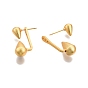 Rack Plating Brass Teardrop Front Back Stud Earrings for Women, Nickel Free