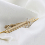 Brass Tie Clips, with Cable Chains, Musical Note