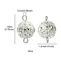 Brass Crystal Rhinestone Connector Charms, Round Links with 304 Stainless Steel Loops