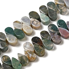 Natural Indian Agate Beads Strands, Teardrop, Top Drilled