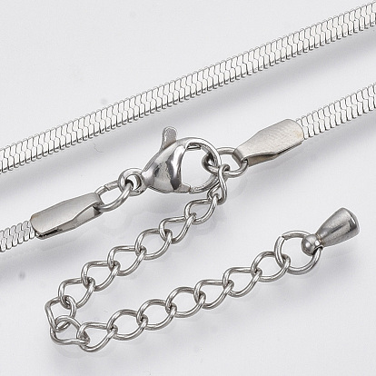 304 collar de cadenas de espiga de acero inoxidable, con cierre de langosta, sin níquel