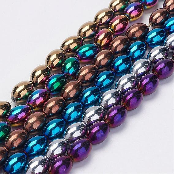 Electroplate Magnetic Synthetic Hematite Strands, Oval, Grade A
