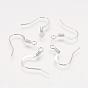 Brass French Earring Hooks, Flat Earring Hooks, Ear Wire, with Horizontal Loop, Nickel Free