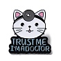 Medical Theme Cartoon Cat/Dog Enamel Pins, Black Zinc Alloy Brooches