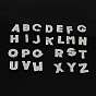 Aleación alfabeto encantos de la diapositiva iniciales con grado A diamantes de imitación, sin plomo y el níquel, Platino, 12~13x8~13x4~5 mm, agujero: 8x2 mm