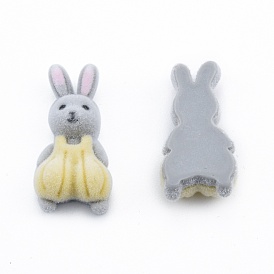 Opaque Resin Cabochons, Flocky Rabbit
