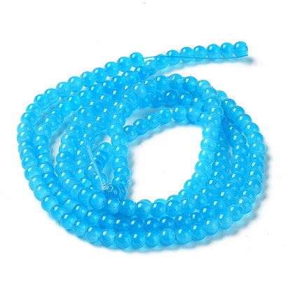 Baking Painted Imitation Jade Glass Round Bead Strands, 4.5~5mm, Hole: 1mm, about 210pcs/strand, 31.4 inch