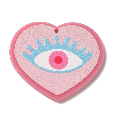 Valentine's Day Printed Heart Theme Acrylic Pendants