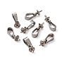 201 Stainless Steel Peg Bails Pendants, For Half Drilled Beads, 12x4mm, Pin: 1mm, Hole: 5.5x2.5mm