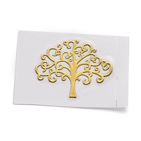 Self Adhesive Brass Stickers, Scrapbooking Stickers, for Epoxy Resin Crafts, Tree