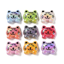 UV Plating Acrylic Beads, AB Color, Cat