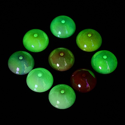 Perlas de acrílico transparentes con revestimiento uv, iridiscente, cuentas luminosas, brillan en la oscuridad, semicírculo