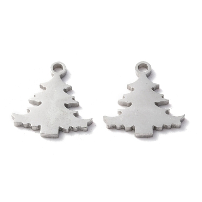 Christmas 304 Stainless Steel Charms, Laser Cut, Christmas Tree