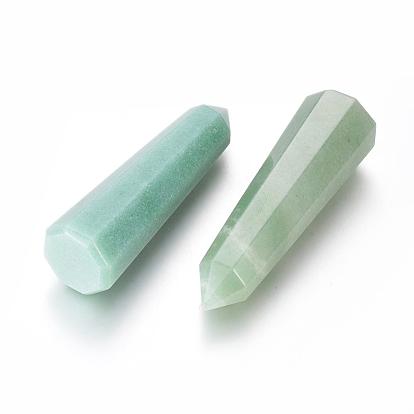 Натуральный зеленый авантюрин, лечебные камни, палочка для медитативной терапии, уравновешивающая энергию рейки, нет отверстий / незавершенного, пуля