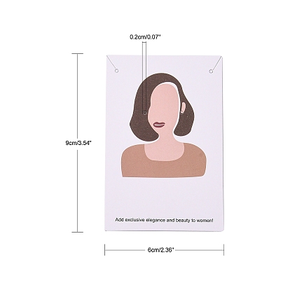 Cartes d'affichage de bijoux en carton, pour suspendre la boucle d'oreille et le collier, rectangle, Modèle féminin