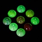 UV Plating Transparent Acrylic Beads, Iridescent, Luminous Beads, Glow in the Dark, Half Round