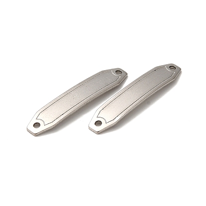 201 Stainless Steel Connector Charms, Curved Hexagon Links