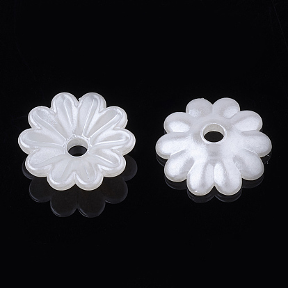 10 - capsules en plastique imitation perle, fleur
