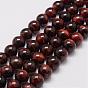 Natural Tiger Eye Bead Strands, Grade AB, Round, Dyed & Heated