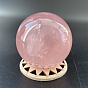 Bases d'affichage de boule de cristal en bois, présentoir à sphère de cristal, évider, plat rond