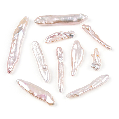 Perlas naturales perlas keshi perlas barrocas, perla cultivada de agua dulce, palillo, superior perforado